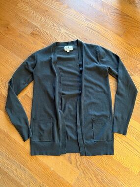 Green Open-Front Cardigan